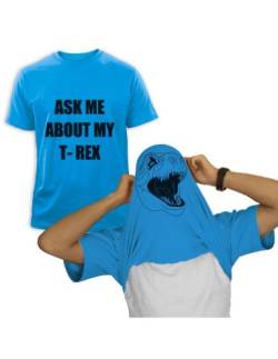 Ask ME About My T-REX Hellblau Large T-Shirt von Green Turtle T-Shirts