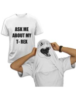 Ask ME About My T-REX Weiß Large T-Shirt von Green Turtle T-Shirts