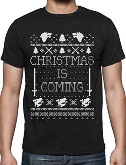 Christmas is Coming - Weihnachts-Shirt Männer für GOT Fans T-Shirt Large Schwarz von Green Turtle T-Shirts