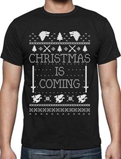 Christmas is Coming - Weihnachts-Shirt Männer für GOT Fans T-Shirt XX-Large Schwarz von Green Turtle T-Shirts