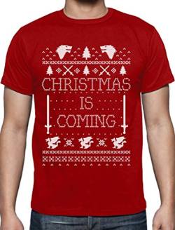 Christmas is Coming - Weihnachts-Shirt Männer für GOT Fans T-Shirt XXX-Large Rot von Green Turtle T-Shirts