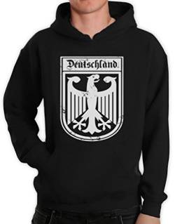 Deutschland Adler Deutsches Fan-Motiv EM Olympiade Einheit Schwarz Large Kapuzenpullover Hoodie von Green Turtle T-Shirts