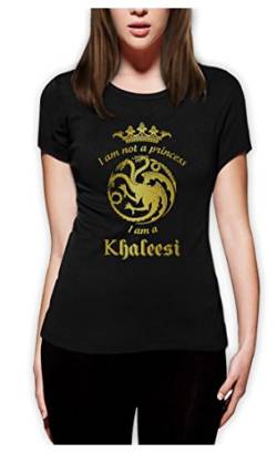 Game I'm Not A Princess I'm A Khaleesi Thrones GOT Damen Schwarz XX-Large T-Shirt Slim Fit von Green Turtle T-Shirts