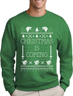 Green Turtle T-Shirts Christmas is Coming - Weihnachtspullover Männer für GOT Fans Sweatshirt Small Grün von Green Turtle T-Shirts
