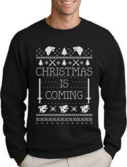 Green Turtle T-Shirts Christmas is Coming - Weihnachtspullover Männer für GOT Fans Sweatshirt XX-Large Schwarz von Green Turtle T-Shirts