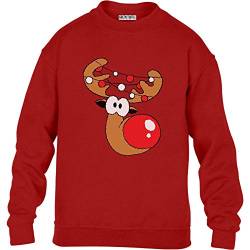 Green Turtle T-Shirts Kinder Geschenke Rudolph Girlande Weihnachts Pullover Sweatshirt S 122/128 Rot von Green Turtle T-Shirts