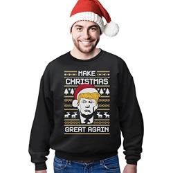 Green Turtle T-Shirts Make Christmas Great Again Trump Herren Ugly Christmas Sweater Sweatshirt X-Large Schwarz von Green Turtle T-Shirts