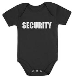 Green Turtle T-Shirts Security Motiv Für Die Wachsamen Babies Baby Body Kurzarm-Body 3-6 Months Schwarz von Green Turtle T-Shirts