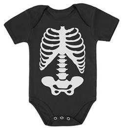 Green Turtle T-Shirts Skelett Schwarz 6-12 Kurzarm-Body Baby Body von Green Turtle T-Shirts