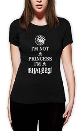 I'm Not A Princess I'm A Khaleesi Damen Schwarz Medium T-Shirt Slim Fit von Green Turtle T-Shirts