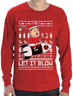 Nordkoreanische Weihnachten Männer - Let It Blow Langarm T-Shirt Medium Rot von Green Turtle T-Shirts