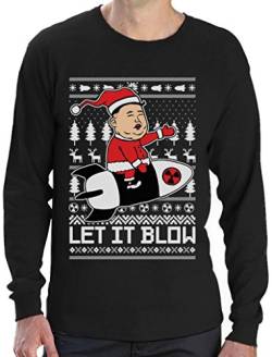 Nordkoreanische Weihnachten Männer - Let It Blow Langarm T-Shirt X-Large Schwarz von Green Turtle T-Shirts