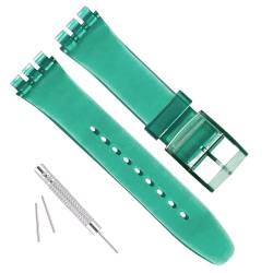 Ultradünnes Ersatz-Uhrenarmband aus Silikonkautschuk für die Swatch Skin-Serie (16 mm) (hellgrün) von GreenOlive