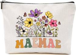 Maemae Wildblumen Geschenke für Muttertag Make-up Taschen – Maemae Blume Geschenktüten – Mama Geburtstagsgeschenke – Reise Kosmetiktasche für Geburtstag, Weiss/opulenter Garten, 7”x9.8” von GreenStar Gifts