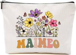 Maimeo Wildblumen Geschenke für Muttertag Make-up-Taschen – Maimeo Flower Geschenktaschen – Mama Geburtstagsgeschenke – Reise Kosmetiktasche für Geburtstag, Weiss/opulenter Garten, 7”x9.8” von GreenStar Gifts