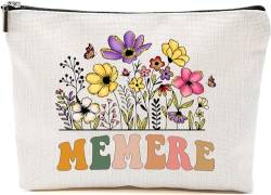 Memere Wildblumen-Geschenke für Muttertag, Make-up-Taschen – Memere Blumen-Geschenktüten – Mutter-Geburtstagsgeschenke – Reise-Kosmetiktasche für Geburtstag, Weiss/opulenter Garten, 7”x9.8” von GreenStar Gifts