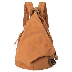 GreenTaya Rucksack Damen Herren Canvas Vintage Casual Daypacks Retro Segeltuch Rucksäcke Schulterrucksack Reiserucksack Leichter Tagesrucksack für Büro Ausflug, Braun von GreenTaya