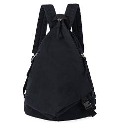 GreenTaya Rucksack Damen Herren Canvas Vintage Casual Daypacks Retro Segeltuch Rucksäcke Schulterrucksack Reiserucksack Leichter Tagesrucksack für Büro Ausflug, Schwarz von GreenTaya