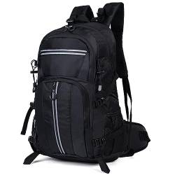 GreenTaya Wanderrucksack Trekkingrucksack 55L Herren Damen Outdoor Wandern Rucksack Wasserdichte mit Reflexstreifen Atmungsaktivem Reiserucksack für Camping Radfahren Klettern, Schwarz von GreenTaya