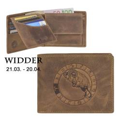 Geldbörse Leder 12x9cm "Vintage" mit Sternzeichen Widder Greenburry 1705 von Greenburry