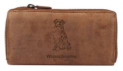 Greenburry Damen-Geldbörse PERSONALISIERT mit Hunde-Motiv Australian Shepherd, Leder Damen-Geldbeutel von Greenburry