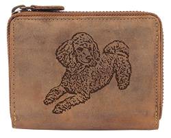 Greenburry Damen-Geldbörse mit Hunde-Motiv Pudel l Geschenkidee für Hundefreunde l Leder von Greenburry