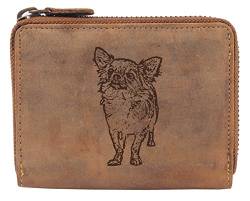 Greenburry Damengeldbörse mit Hunde-Motiv Chihuahua, eine Geschenkidee für Hundefreunde Leder von Greenburry
