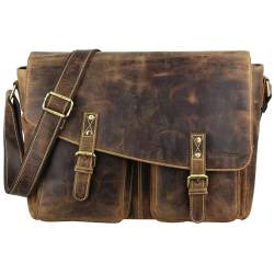 Greenburry Laptoptasche Vintage 1541 Revolver Bag XL Sattelbraun One Size von Greenburry