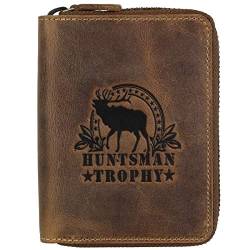 Greenburry Vintage Huntsman Trophy RFID Leder Reißverschluss Geldbörse Portemonnaie Geldbeutel BV-821A-HT-Stag, Farbe:Braun von Greenburry