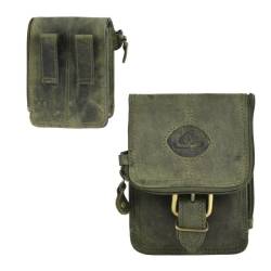 Gürteltasche Leder 10x13cm "Vintage" oliv Greenburry 326-30 von Greenburry