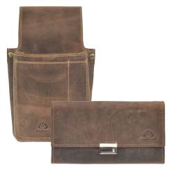 Kellnerportemonnaie Set mit Holster Leder antik braun "VINTAGE" Greenburry 1785-S1-25 von Greenburry