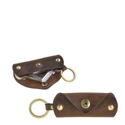 Schlüsseletui Leder 12x4cm für 8 Schlüssel "Vintage" antikbraun 1561-2 von Greenburry