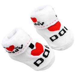 Greenlans Süße Baby-Socken aus Baumwolle, Aufschrift "I Love Mum Dad", 0-6 Monate, für Neugeborene Gr. One Size, I Love Dad von Greenlans