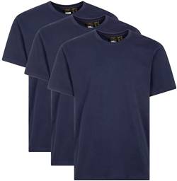T-Shirt Corta Premium 3er Pack Herren T-Shirts, einfärbig, Navy blau, 4XL von Greenpark