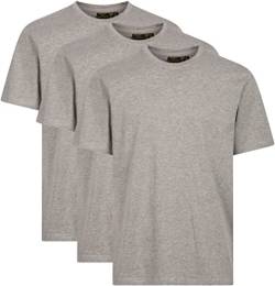 T-Shirt Corta Premium 3er Pack Herren T-Shirts, einfärbig, grau meliert, 3XL von Greenpark