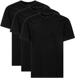 T-Shirt Corta Premium 3er Pack Herren T-Shirts, einfärbig, schwarz, XXL von Greenpark