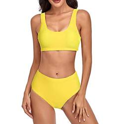 Greensen Damen Bikini Set Blumenmuster Zweiteiliger Badeanzug Swimsuit Push Up Badeanzüge Damen Schwimmanzug Swimsuit (L-P4) von Greensen