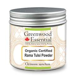 Greenwood Essential Naturreine Rama Tulsi Pulver (Ocimum sanctum) Bio zertifiziert Naturreine Therapeutische Qualität 200gm (7,05 oz) von Greenwood Essential