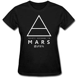 Epsion B&LAN Women's Camiseta 30 Seconds to Mars Logo Tshirt Black Black L von Greg