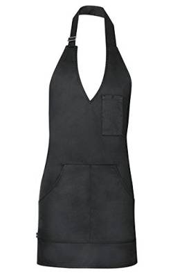 Greiff Gastro Moda Damen Service Latzschürze 70x65 Schwarz Modell 4411 von Greiff