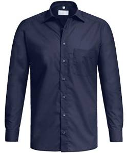 Greiff Größe 37/38 Corporate Wear Basic Herren Hemd Regular Fit Langarm Marine Dunkelblau Modell 6665 von Greiff