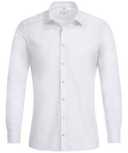 Greiff Größe 39/40 Corporate Wear Basic Herren Hemd Slim Fit Langarm Weiss Modell 6720 1122 von Greiff