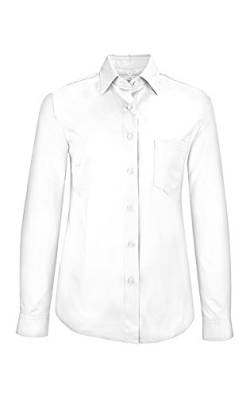 Greiff Größe 50 Gastro Moda Service Damen Bluse Comfort Fit Langarm Weiß Modell 6650 von Greiff