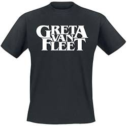 Greta Van Fleet Logo Männer T-Shirt schwarz S 100% Baumwolle Band-Merch, Bands von Greta Van Fleet