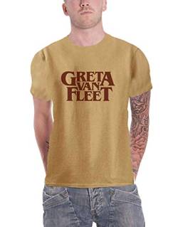 Greta Van Fleet T Shirt Band Logo Nue offiziell Herren Old Gold XXL von Greta Van Fleet