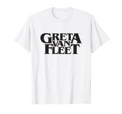 Offizielles Greta Van Fleet schwarzes Logo, Weiß T-Shirt von Greta Van Fleet