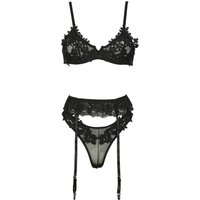 Grey Velvet - Gothic Wäsche-Set - Dessous-Set - S bis XXL - für Damen - Größe XL - schwarz von Grey Velvet