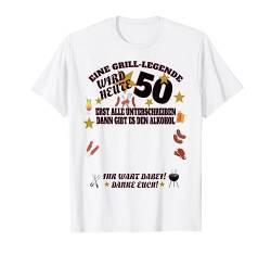 50 Geburtstag Gästebuch zum Eintragen als Griller T-Shirt von Grillen Zubehör und Grillen Geschenke für Männer