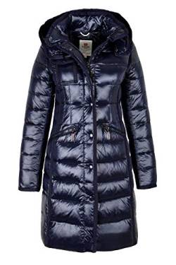 Damen Jacke Mantel Winter Daunenjacke TARORE mit Kapuze (40, blau) von Grimada