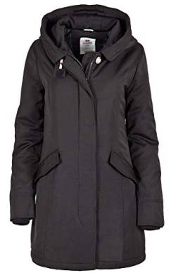 Grimada 6OM166 Damen Übergang Parka Mantel Jacke TARORE mit Kapuze (36, schwarz) von Grimada
